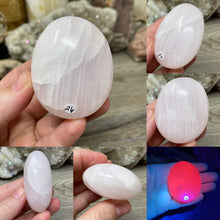 Load image into Gallery viewer, Pink Calcite / Mangano Palm Stones