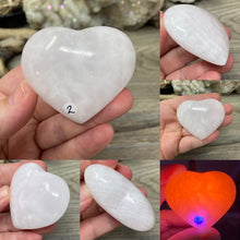 Bild in Galerie-Viewer laden, Pink Calcite / Mangano Calcite 2" Heart Palm Stones