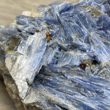 将图像加载到图库查看器中,Blue Kyanite Cluster #02 with Garnet