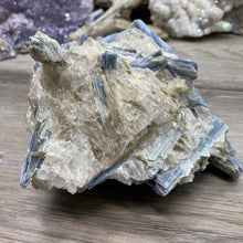 将图像加载到图库查看器中,Blue Kyanite Cluster #02 with Garnet