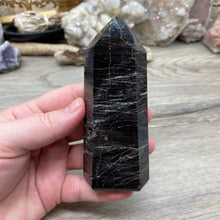 Bild in Galerie-Viewer laden, Black Tourmaline with Hematite and Feldspar Tower #01