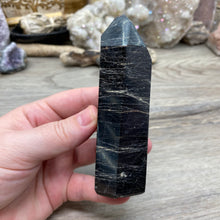 Bild in Galerie-Viewer laden, Black Tourmaline with Hematite and Feldspar Tower #01
