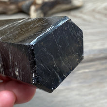 Bild in Galerie-Viewer laden, Black Tourmaline with Hematite and Feldspar Tower #01