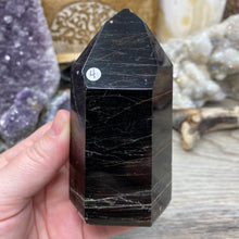 Bild in Galerie-Viewer laden, Black Tourmaline with Hematite and Feldspar Tower #04
