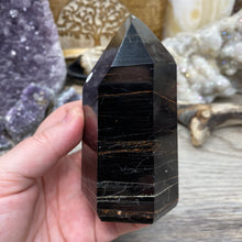 Bild in Galerie-Viewer laden, Black Tourmaline with Hematite and Feldspar Tower #04