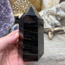 Bild in Galerie-Viewer laden, Black Tourmaline with Hematite and Feldspar Tower #04