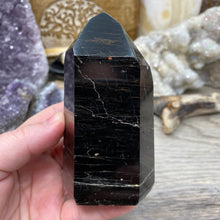 Bild in Galerie-Viewer laden, Black Tourmaline with Hematite and Feldspar Tower #04