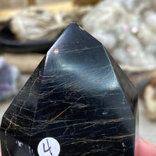 Bild in Galerie-Viewer laden, Black Tourmaline with Hematite and Feldspar Tower #04