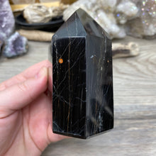 Bild in Galerie-Viewer laden, Black Tourmaline with Hematite and Feldspar Tower #05
