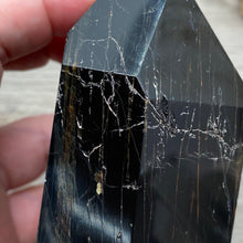 Bild in Galerie-Viewer laden, Black Tourmaline with Hematite and Feldspar Tower #05
