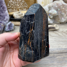 Bild in Galerie-Viewer laden, Black Tourmaline with Hematite and Feldspar Tower #06