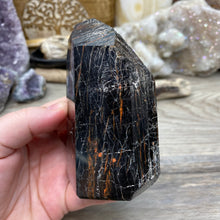 Bild in Galerie-Viewer laden, Black Tourmaline with Hematite and Feldspar Tower #06
