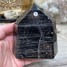 Bild in Galerie-Viewer laden, Black Tourmaline with Hematite and Feldspar Tower #07