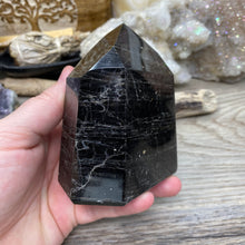 Bild in Galerie-Viewer laden, Black Tourmaline with Hematite and Feldspar Tower #07