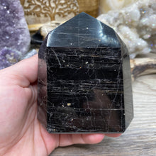 Bild in Galerie-Viewer laden, Black Tourmaline with Hematite and Feldspar Tower #07