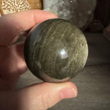 Cargar imagen en el visor de la galería, Gold Sheen Obsidian 54mm Sphere #02