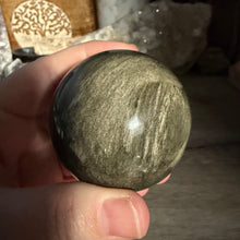 Cargar imagen en el visor de la galería, Gold Sheen Obsidian 54mm Sphere #02