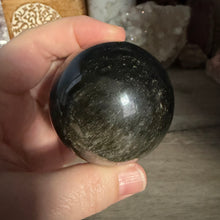 将图像加载到图库查看器中,Gold Sheen Obsidian 54mm Sphere #03
