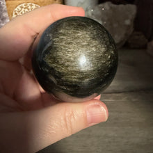 将图像加载到图库查看器中,Gold Sheen Obsidian 54mm Sphere #03