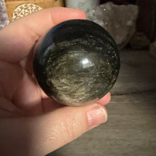 将图像加载到图库查看器中,Gold Sheen Obsidian 54mm Sphere #03