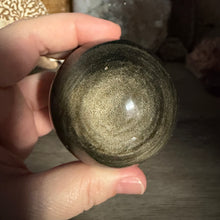 Chargez l'image dans la visionneuse de la galerie, Gold Sheen Obsidian 57mm Sphere #05