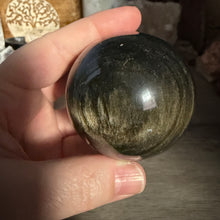 Chargez l'image dans la visionneuse de la galerie, Gold Sheen Obsidian 57mm Sphere #05