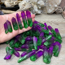 Load image into Gallery viewer, Enhanced Quartz Points - Purple and Green Aura