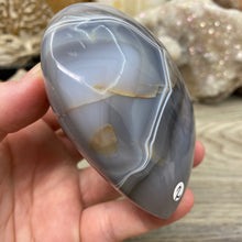 Load image into Gallery viewer, Orca ~ Blue Agate Heart Palm Stone #02