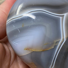 Load image into Gallery viewer, Orca ~ Blue Agate Heart Palm Stone #02