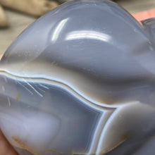 Load image into Gallery viewer, Orca ~ Blue Agate Heart Palm Stone #02