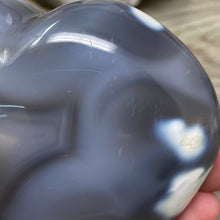Load image into Gallery viewer, Orca ~ Blue Agate Heart Palm Stone #02