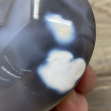 Load image into Gallery viewer, Orca ~ Blue Agate Heart Palm Stone #02