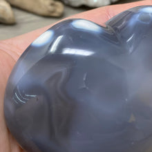 Load image into Gallery viewer, Orca ~ Blue Agate Heart Palm Stone #02