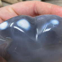 Load image into Gallery viewer, Orca ~ Blue Agate Heart Palm Stone #02