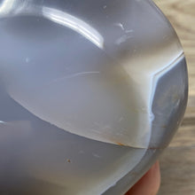 Load image into Gallery viewer, Orca ~ Blue Agate Heart Palm Stone #02