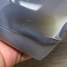 Load image into Gallery viewer, Orca ~ Blue Agate Heart Palm Stone #02