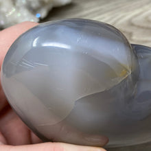 Load image into Gallery viewer, Orca ~ Blue Agate Heart Palm Stone #03