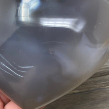 Load image into Gallery viewer, Orca ~ Blue Agate Heart Palm Stone #03
