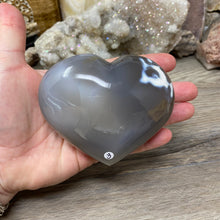 Load image into Gallery viewer, Orca ~ Blue Agate Heart Palm Stone #03