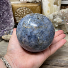 Bild in Galerie-Viewer laden, Dumortierite "Blue Quartz" Large Sphere #03 - 3.35" / 85mm