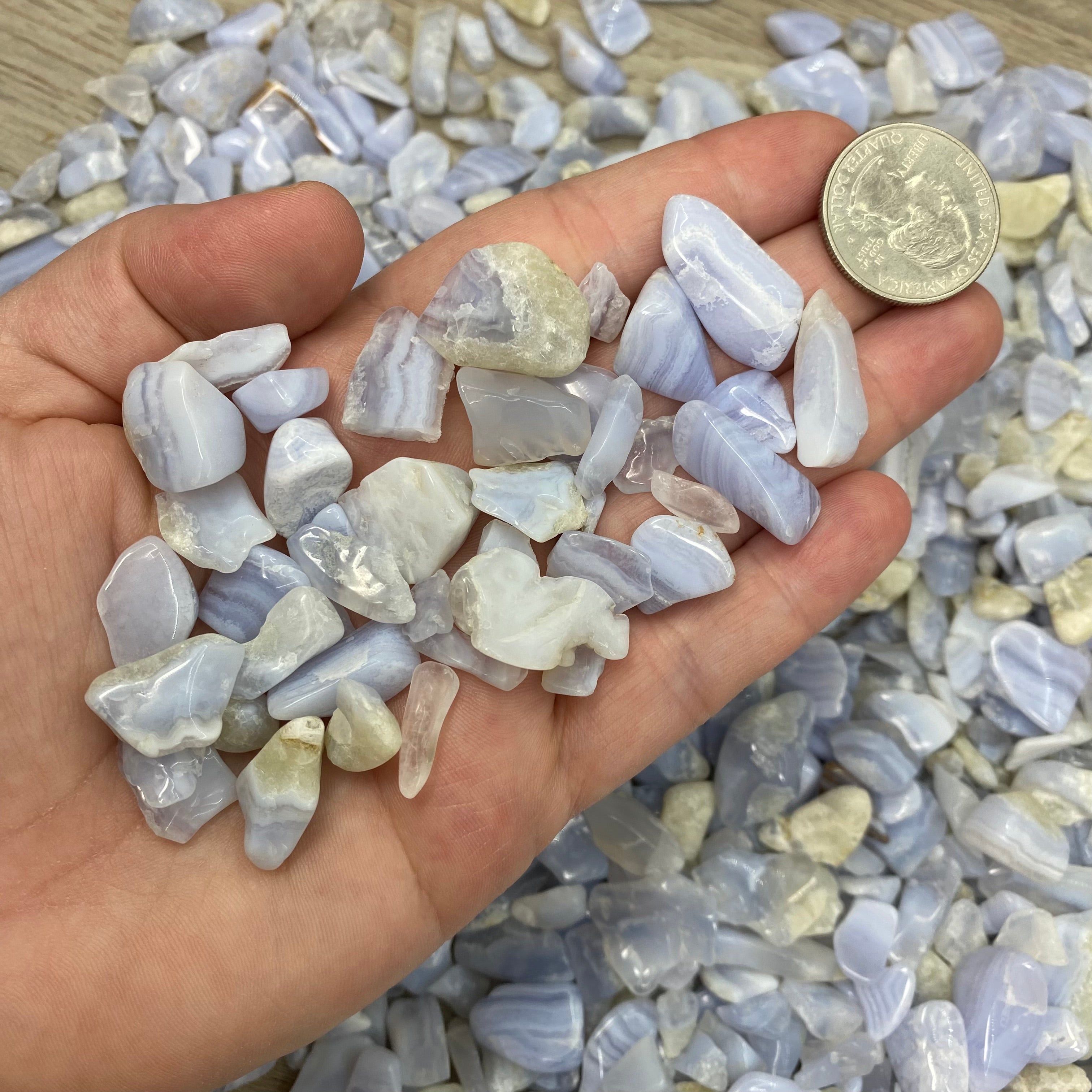 Blue Lace Agate Tumbles — Divine Dream Crystals