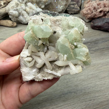 将图像加载到图库查看器中,<transcy>鱼眼石与辉石和绿色绿泥石</transcy>