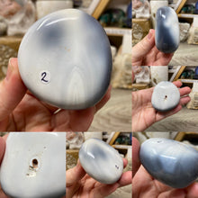 Load image into Gallery viewer, Orca ~ Blue Agate Palm Stones
