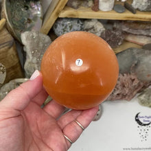 Load and play video in Gallery viewer, Selenite Peach Large Sphere #07