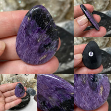 Load image into Gallery viewer, Charoite with Obsidian Backed Large Cabochons