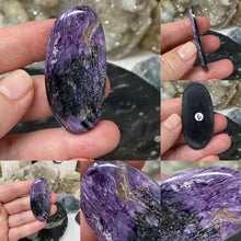 Load image into Gallery viewer, Charoite with Obsidian Backed Large Cabochons