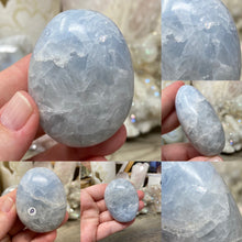Load image into Gallery viewer, Blue Calcite Palm Stone #10