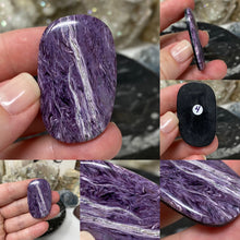Load image into Gallery viewer, Charoite with Obsidian Backed Large Cabochons