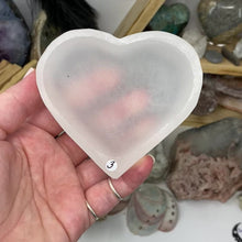 Load and play video in Gallery viewer, Selenite 3.5" Heart Bowl #03