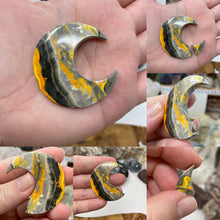 Load image into Gallery viewer, Bumblebee Jasper Large Moon Cabochons